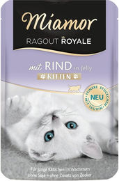 Produktbild von Miamor Ragout Royale Kitten Rind in Gelee 22x100g ohne Konservierungsstoffe - 22 x 100 g