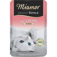 Produktbild von Miamor Ragout Royale Lachs Stückchen in Gelee Katzenfutter 22 x 100 g ohne Konservierungsstoffe - 22 x 100 g