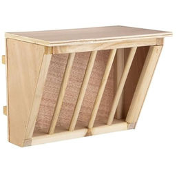 MICA Heuraufe aus Naturholz mit Sitzbrett für Nager 25 x 17 x 20 cm – Bild 1 von 3