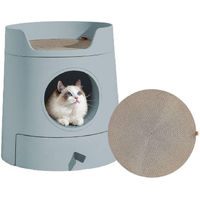 Produktbild von MichuPet 2-in-1 Katzentoilette Castle Haubentoilette aus Kunststoff Grau