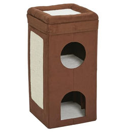 MidWest Homes for Pets Feline Nuvo Curious Cat Condo Kratzbaum für Katzen mit 3 Ebenen aus Wildlederimitat und Sisal-Kratzplatte – Bild 1 von 1