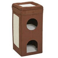 Produktbild von MidWest Homes for Pets Feline Nuvo Curious Cat Condo Kratzbaum für Katzen mit 3 Ebenen aus Wildlederimitat und Sisal-Kratzplatte