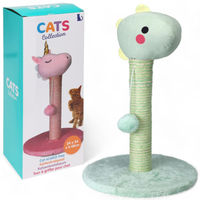 Produktbild von MIJOMA Kratzbaum für Katzen 48 cm hoch aus Plüsch und Sisal in Dino-grün oder Einhorn-rosa