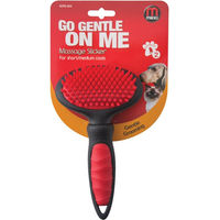 Produktbild von Mikki Massage Slicker Bürste für Hunde und Katzen in Schwarz/Rot Größe L