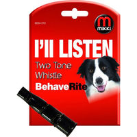 Produktbild von Mikki Two Tone Pfeife aus Kunststoff in Schwarz für Hunde und Welpentraining