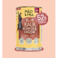 Produktbild von MILO & MIA Hundefutter Kalb mit Stückchen in Sauce 400g glutenfrei - 400 g