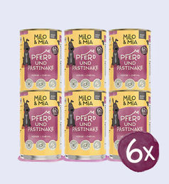 Milo & Mia Hundefutter Pferd Stückchen in Sauce Allergie-Nassfutter 6x400g - 6 x 400 g – Bild 1 von 13