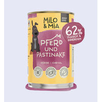 Produktbild von Milo & Mia Pferd & Pastinake Stückchen in Sauce für Pferde getreidefrei und glutenfrei 400g