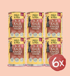 Milo & Mia Schonkost Hund Nassfutter Kalb Kürbis & Hirse Glutenfrei 6x400g - 6 x 400 g – Bild 1 von 13