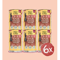 Produktbild von Milo & Mia Schonkost Hund Nassfutter Kalb Kürbis & Hirse Glutenfrei 6x400g - 6 x 400 g