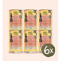 Produktbild von Milo & Mia Schonkost Hund Nassfutter Lachs & Kartoffel Stückchen in Sauce 6x400g - 6 x 400 g