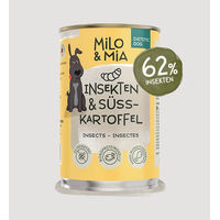 Produktbild von Milo & Mia Schonkost Nassfutter für Hunde Insekten & Süßkartoffel 6 x 400g