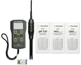 Milwaukee MW801 Smart pH/EC/TDS Wassertester für die Aquarium Wasseranalyse in Schwarz aus Kunststoff – Bild 1 von 2