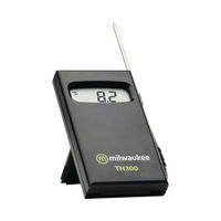 Produktbild von Milwaukee TH300 Thermometer für Aquarien und Fischbecken mit 1 Meter Kabel aus Kunststoff in Schwarz - 1 Stk.