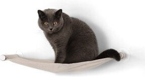 Minty&Marla Hängematte und Wandliege für Katzen aus Stoff in Beige – Bild 1 von 3