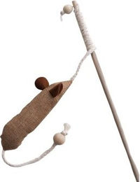 Minty&Marla Katzenspielzeug Spielangel mit Katzenminze aus Baumwolle beige braun grau – Bild 1 von 3