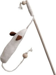 Minty&Marla Katzenspielzeug Spielangel mit Katzenminze aus Baumwolle grau weiß – Bild 1 von 2