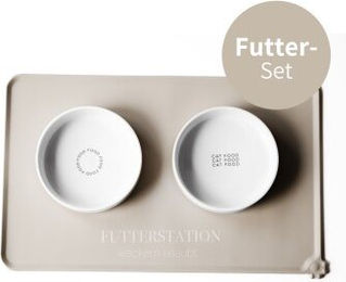 Minty&Marla XXL Futternapf Set für Katzen aus Keramik beige 3er Set – Bild 1 von 3