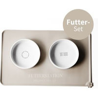 Produktbild von Minty&Marla XXL Futternapf Set für Katzen aus Keramik beige 3er Set