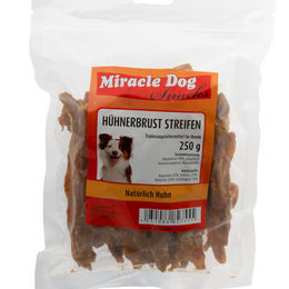 Produktbild von Miracle Dog Hund Trockenfleisch Hühnerbrust Streifen 250g 10er Pack - 10 x 250 g