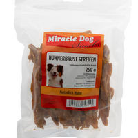 Produktbild von Miracle Dog Hund Trockenfleisch Hühnerbrust Streifen 250g 10er Pack - 10 x 250 g