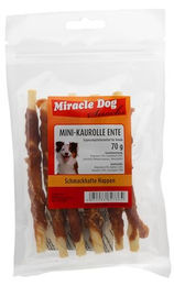 Miracle Dog Mini-Kaurolle Ente Monoprotein Kausnack 24 x 70g - 24 x 70 g – Bild 1 von 3