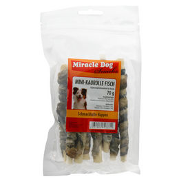 Produktbild von Miracle Dog Mini Kaurolle Fisch Kausnack für Hunde 70g 24er Pack