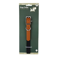 Produktbild von mitienda Hundehalsband Deluxe aus Kunstleder Schwarz Medium für Hunde bis 20 kg
