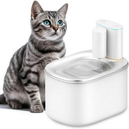 mitienda Trinkbrunnen aus Edelstahl für Hunde und Katzen kabellos in Silber oder Weiß - 3,5 l – Bild 1 von 3