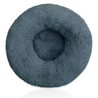 Produktbild von mixed24 Plüsch Donut Hundebett und Katzenkissen Blaugrau 40cm - 40 cm