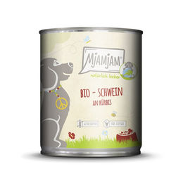 Produktbild von MjAMjAM Bio Hund Nassfutter Schwein mit Stückchen in Sauce Adult 800g - 6 x 800 g