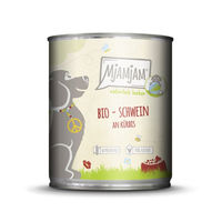 Produktbild von MjAMjAM Bio Hund Nassfutter Schwein mit Stückchen in Sauce Adult 800g - 6 x 800 g