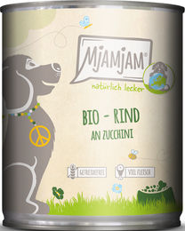 Produktbild von MjAMjAM Bio Hundefutter Rind mit Zucchini mit hohem Fleischanteil 800 g - 6 x 800 g