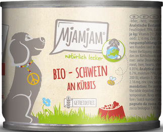 Produktbild von MjAMjAM Bio Katzenfutter Schwein mit Kürbis getreidefrei und glutenfrei 200 g - 6 x 200 g