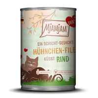 Produktbild von MjAMjAM Cat Duett Katzenfutter Hühnchen-Filet und Rind Stückchen in Soße getreidefrei Adult 6 x 390 g - 390 g