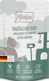 MjAMjAM Cat Katzenfutter Mousse Kalb und Truthahn 12 x 125 g getreidefrei glutenfrei ohne Zucker - 12 x 125 g – Bild 1 von 4