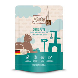 MjAMjAM Cat Katzenfutter Pute pur Stückchen in Sauce Monoprotein hoher Fleischanteil 6 x 300 g - 6 x 300 g – Bild 1 von 3