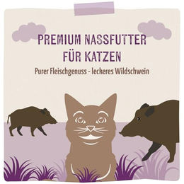 MjAMjAM Cat Nassfutter Wildschwein Mousse für erwachsene Katzen getreidefrei mit hohem Fleischanteil 12 x 125 g - 125 g – Bild 1 von 3