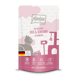 MjAMjAM Cat Quetschie Creme Ente und Huhn für erwachsene Katzen getreidefrei ohne Zucker 12 x 125 g - 12 x 125 g – Bild 1 von 3