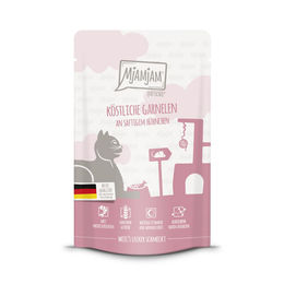 MjAMjAM Cat Quetschie Getreidefrei Garnelen und Huhn Adult 12 x 125 g - 12 x 125 g – Bild 1 von 2
