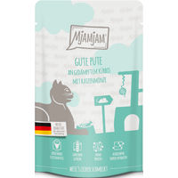 Produktbild von MjAMjAM Cat Quetschie Pute mit Kürbis Creme Adult Getreidefrei 12 x 125 g - 12 x 125 g