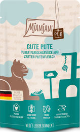 MjAMjAM Cat Quetschie Pute pur Monoprotein Katzen-Mousse für adulte Katzen 12 x 125 g - 12 x 125 g – Bild 1 von 4