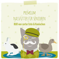 Produktbild von MjAMjAM Cat Senior Nassfutter Mousse Ente und Kaninchen getreidefrei 6 x 300 g - 300 g