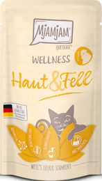 Produktbild von MjAMjAM Cat Wellness Haut & Fell Huhn Getreidefrei Adult 12 x 125 g - 12 x 125 g