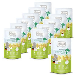 MjAMjAM Chicks & Friends Hühnchen mit Brokkoli Mousse Getreidefrei Hoher Fleischanteil 12 x 125g - 12 x 125 g – Bild 1 von 3