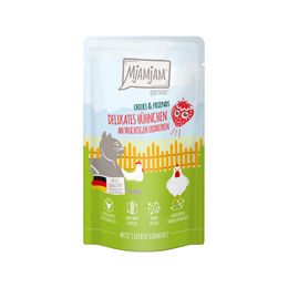 Produktbild von MjAMjAM Chicks & Friends Quetschbeutel für erwachsene Katzen Huhn mit hohem Fleischanteil 3 x 125 g