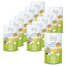 MjAMjAM Chicks & Friends Quetschie Huhn mit gedämpftem Kürbis getreidefrei 12 x 125g - 12 x 125 g – Bild 1 von 3
