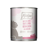 Produktbild von MjAMjAM Duo Hundefutter Ente und Huhn mit Möhrchen in Sauce ohne Zucker 24x800g