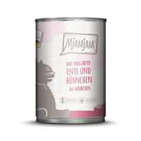 Produktbild von MjAMjAM DUO Hundefutter Ente und Hühnchen mit Möhrchen getreidefrei und ohne Zucker 6x400g