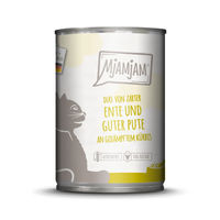 Produktbild von MjAMjAM DUO Hundefutter Ente und Pute an Kürbis getreidefrei und ohne Zucker 24x400g